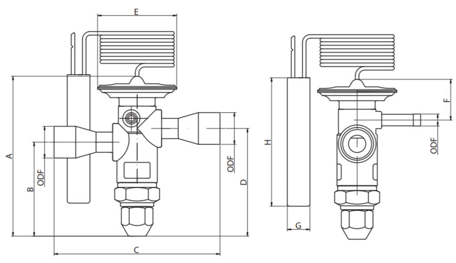 Клапан терморегулирующий TGE 40-62 067N3262R размеры